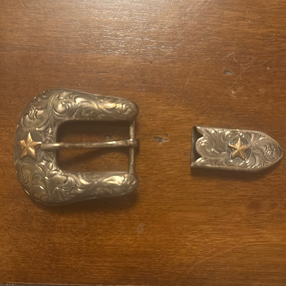 Vogt Belt buckle Sterling silver, 14k gold fill hand made